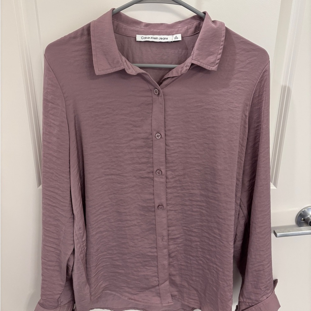 Calvin Klein Purple Long Sleeve Button Down Shirt